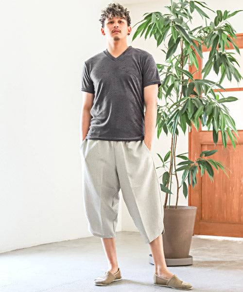 ラグスタイル LUXSTYLE パイルVネック半袖Tシャツ/Tシャツ メンズ 半袖 Vネック パイル地 タオル地 無地Tシャツ （チャコール） チャコール