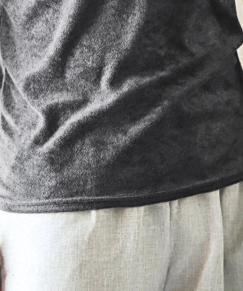 ラグスタイル LUXSTYLE パイルVネック半袖Tシャツ/Tシャツ メンズ 半袖 Vネック パイル地 タオル地 無地Tシャツ （チャコール） チャコール