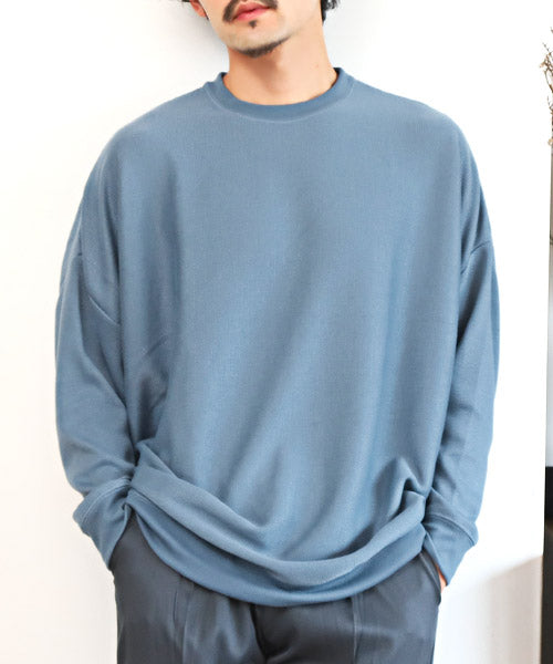 ラグスタイル LUXSTYLE ミラノリブクルーネックBIGニットソー/ニットソー メンズ ミラノリブ ニット セーター カットソー ビッグシルエット