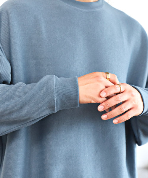 ラグスタイル LUXSTYLE ミラノリブクルーネックBIGニットソー/ニットソー メンズ ミラノリブ ニット セーター カットソー ビッグシルエット