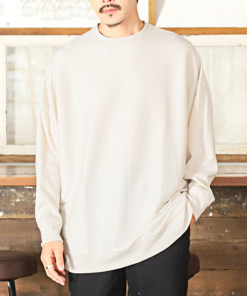 ラグスタイル LUXSTYLE ミラノリブクルーネックBIGニットソー/ニットソー メンズ ミラノリブ ニット セーター カットソー ビッグシルエット