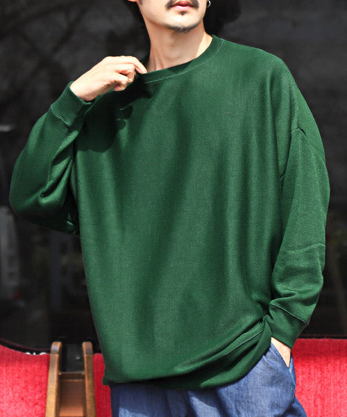 ラグスタイル LUXSTYLE ミラノリブクルーネックBIGニットソー/ニットソー メンズ ミラノリブ ニット セーター カットソー ビッグシルエット