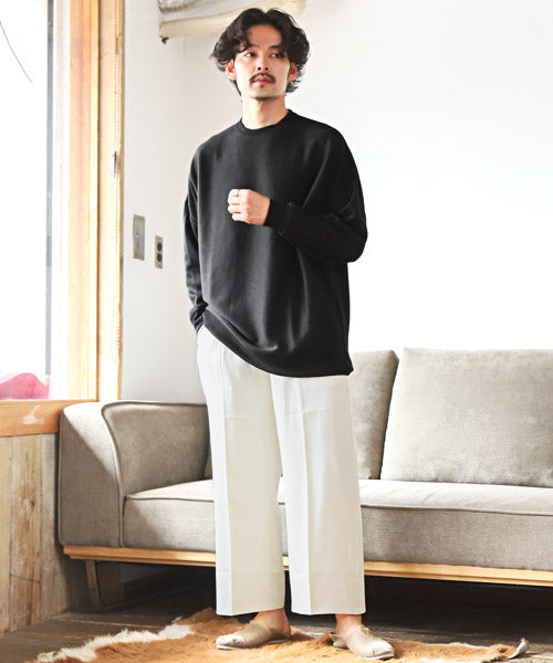 ラグスタイル LUXSTYLE ミラノリブクルーネックBIGニットソー/ニットソー メンズ ミラノリブ ニット セーター カットソー ビッグシルエット