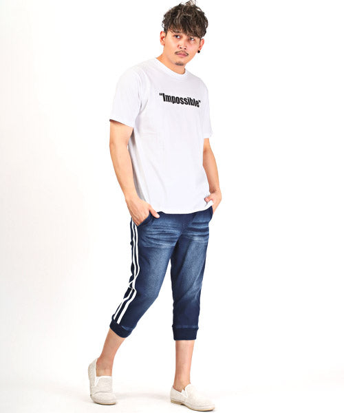 ラグスタイル LUXSTYLE Impossibleロゴプリント半袖Tシャツ/Tシャツ メンズ レディース 半袖 ロゴ プリント 英字 プリントTシャツ （ホワイト） ホワイト