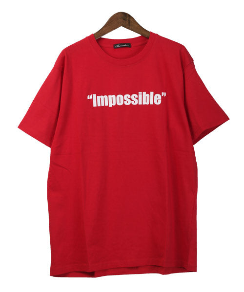 ラグスタイル LUXSTYLE Impossibleロゴプリント半袖Tシャツ/Tシャツ メンズ レディース 半袖 ロゴ プリント 英字 プリントTシャツ （ホワイト） ホワイト