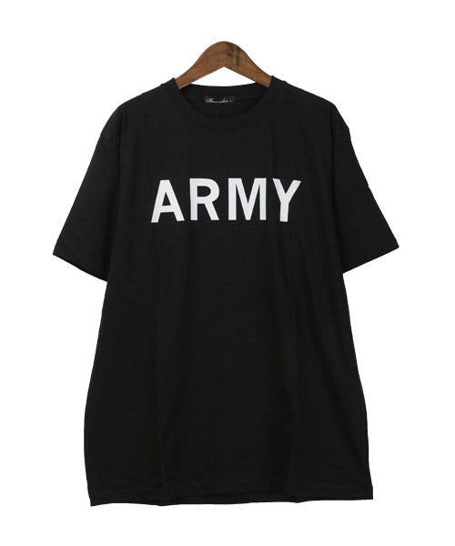 ラグスタイル LUXSTYLE ARMYロゴプリント半袖Tシャツ/Tシャツ メンズ 半袖 ロゴ プリント ARMY ミリタリー ワンポイント