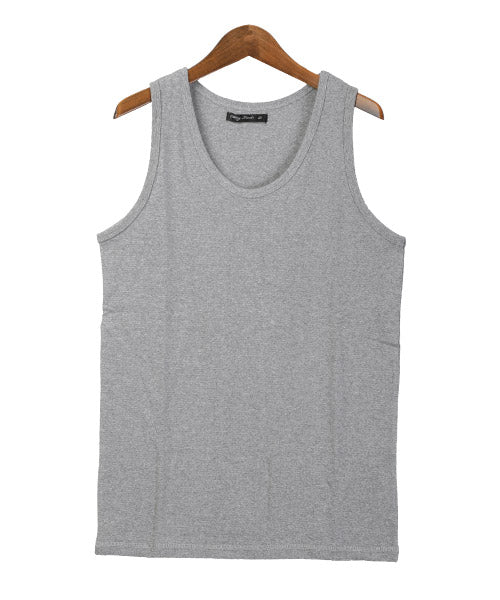 ラグスタイル LUXSTYLE スパンフライスタンクトップ/タンクトップ メンズ ノースリーブ 無地 スパン フライス ストレッチ 春夏 （杢グレー） 杢グレー
