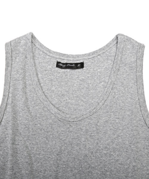 ラグスタイル LUXSTYLE スパンフライスタンクトップ/タンクトップ メンズ ノースリーブ 無地 スパン フライス ストレッチ 春夏 （杢グレー） 杢グレー