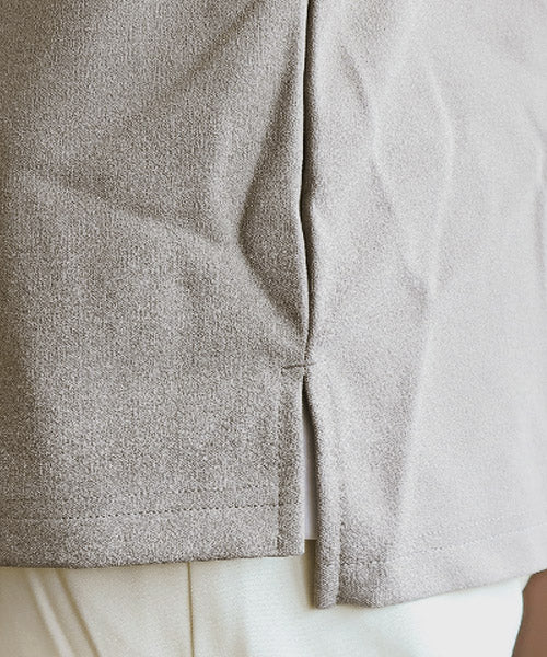 ラグスタイル LUXSTYLE 薄梨地半袖オープンシャツ/半袖シャツ メンズ オープンカラー 開襟 梨地 凸凹 とろみ感 無地 （グレージュ） グレージュ