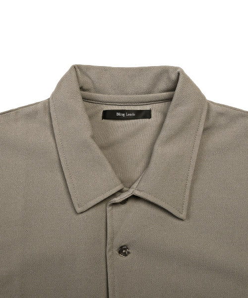 ラグスタイル LUXSTYLE 薄梨地半袖オープンシャツ/半袖シャツ メンズ オープンカラー 開襟 梨地 凸凹 とろみ感 無地 （グレージュ） グレージュ