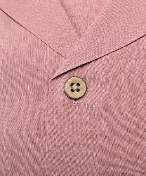 ラグスタイル LUXSTYLE レーヨン無地アロハシャツ/半袖シャツ メンズ オープンカラー アロハシャツ レーヨン 無地 薄手 （ネイビー） ネイビー