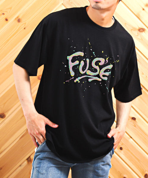 ラグスタイル LUXSTYLE マーブルロゴ発泡プリント半袖Tシャツ/Tシャツ メンズ 半袖 ロゴ マーブル 発泡プリント ぷっくり ペイント