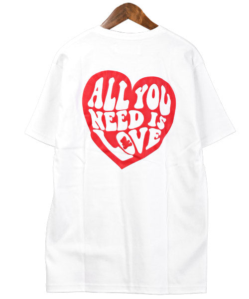 ラグスタイル LUXSTYLE Hollywood rich.&(ハリウッドリッチ)ハート刺繍発泡プリント半袖Tシャツ/Tシャツ メンズ 半袖 刺繍 ハート 発泡プリント ロゴ （2ブラック） 2ブラック