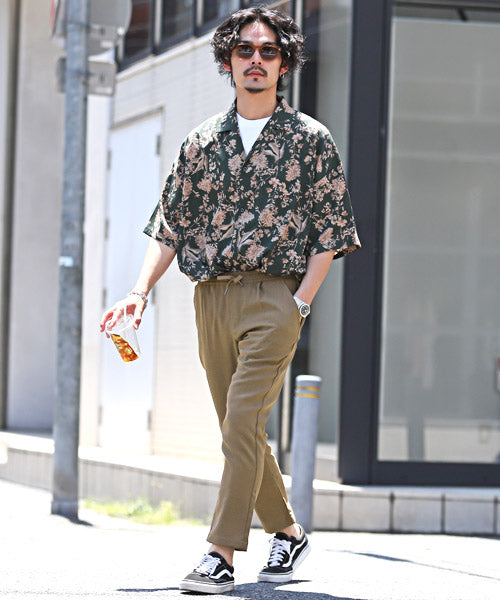 LUXSTYLE Rag Style Cool Summer Panama Relaxing Pants/Ankle Pants Men's Slacks Easy Pants Cool Feel