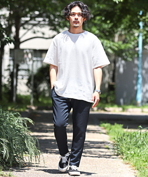 LUXSTYLE Rag Style Cool Summer Panama Relaxing Pants/Ankle Pants Men's Slacks Easy Pants Cool Feel