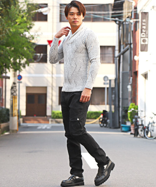 ラグスタイル LUXSTYLE デニムカーゴパンツ/デニムパンツ カーゴパンツ メンズ ストレッチ ジーンズ デニム