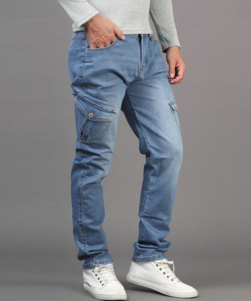 Rug Style LUXSTYLE Denim Cargo Pants/Denim Pants Cargo Pants Men's Stretch Jeans Denim