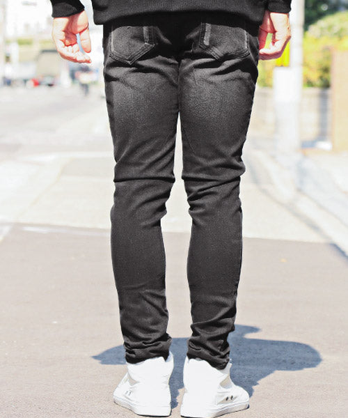 ラグスタイル LUXSTYLE ダメージスキニーデニムパンツ/デニムパンツ メンズ スキニーパンツ ストレッチ ダメージ スリム