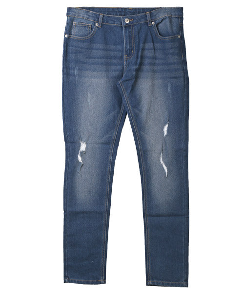 ラグスタイル LUXSTYLE ダメージスキニーデニムパンツ/デニムパンツ メンズ スキニーパンツ ストレッチ ダメージ スリム
