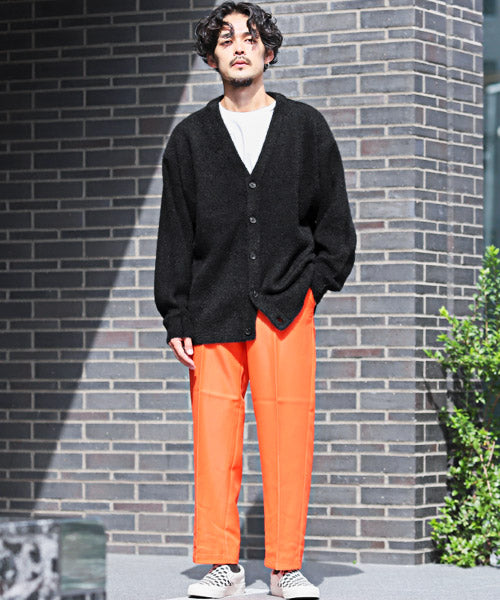 ラグスタイル LUXSTYLE フェザーヤーンカーディガン/カーディガン メンズ ニット ビッグシルエット フェザーヤーン シャギーニット モヘア （4チャコール） 4チャコール