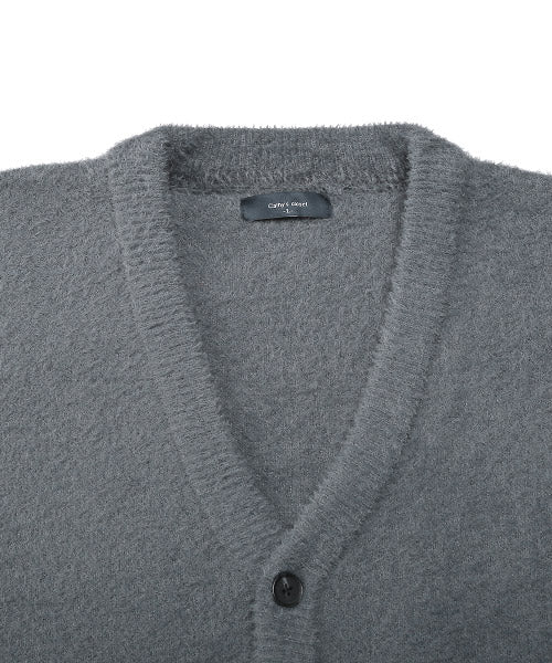 ラグスタイル LUXSTYLE フェザーヤーンカーディガン/カーディガン メンズ ニット ビッグシルエット フェザーヤーン シャギーニット モヘア （4チャコール） 4チャコール