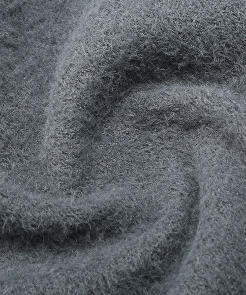ラグスタイル LUXSTYLE フェザーヤーンカーディガン/カーディガン メンズ ニット ビッグシルエット フェザーヤーン シャギーニット モヘア （4チャコール） 4チャコール