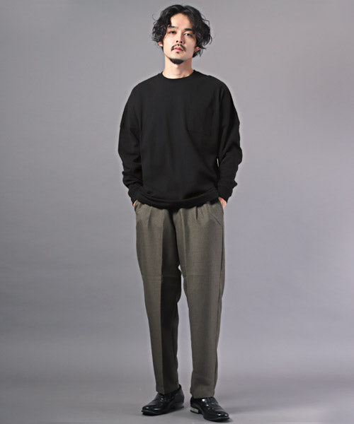 ラグスタイル LUXSTYLE TRAP/U(トラップユー)天竺胸ポケット無地ロンT/ロンT メンズ レディース 長袖Tシャツ 胸ポケット 天竺 （98ホワイト×ブラック） 98ホワイト×ブラック