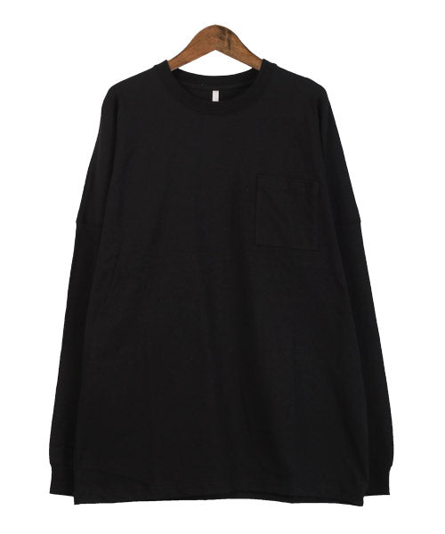 ラグスタイル LUXSTYLE TRAP/U(トラップユー)天竺胸ポケット無地ロンT/ロンT メンズ レディース 長袖Tシャツ 胸ポケット 天竺 （98ホワイト×ブラック） 98ホワイト×ブラック