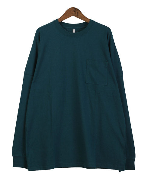 ラグスタイル LUXSTYLE TRAP/U(トラップユー)天竺胸ポケット無地ロンT/ロンT メンズ レディース 長袖Tシャツ 胸ポケット 天竺 （98ホワイト×ブラック） 98ホワイト×ブラック