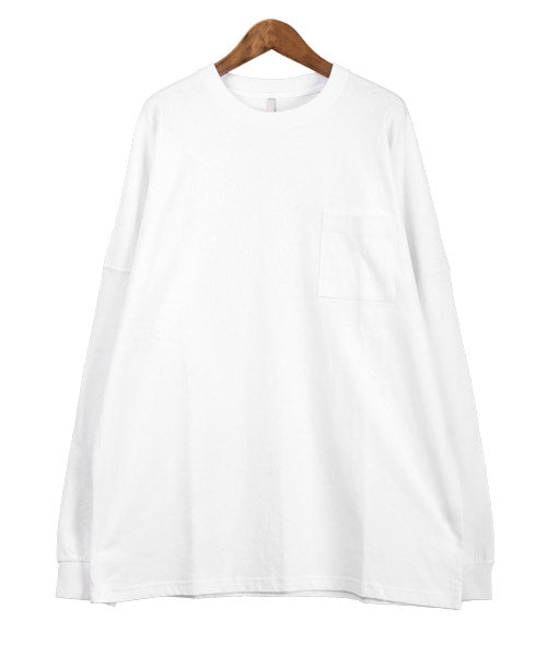 ラグスタイル LUXSTYLE TRAP/U(トラップユー)天竺胸ポケット無地ロンT/ロンT メンズ レディース 長袖Tシャツ 胸ポケット 天竺 （98ホワイト×ブラック） 98ホワイト×ブラック