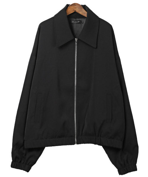 ラグスタイル LUXSTYLE ジップアップジャケット/ジャケット メンズ ブルゾン 無地 ビッグシルエット ジップアップ （ブラック） ブラック