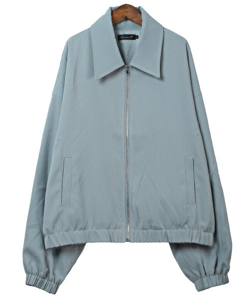 ラグスタイル LUXSTYLE ジップアップジャケット/ジャケット メンズ ブルゾン 無地 ビッグシルエット ジップアップ （ブラック） ブラック