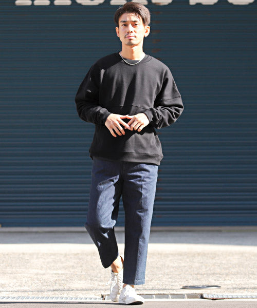 ラグスタイル LUXSTYLE 裏起毛ドルマントレーナー/トレーナー メンズ スウェット 裏起毛 暖か ドルマンスリーブ ビッグシルエット 無地 （17チャコール） 17チャコール