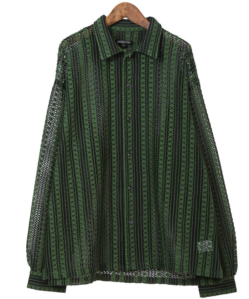 LUXSTYLE Lace Loose Shirt/Long Sleeve Shirt for Men and Women Lace Big Silhouette Blouse Loose