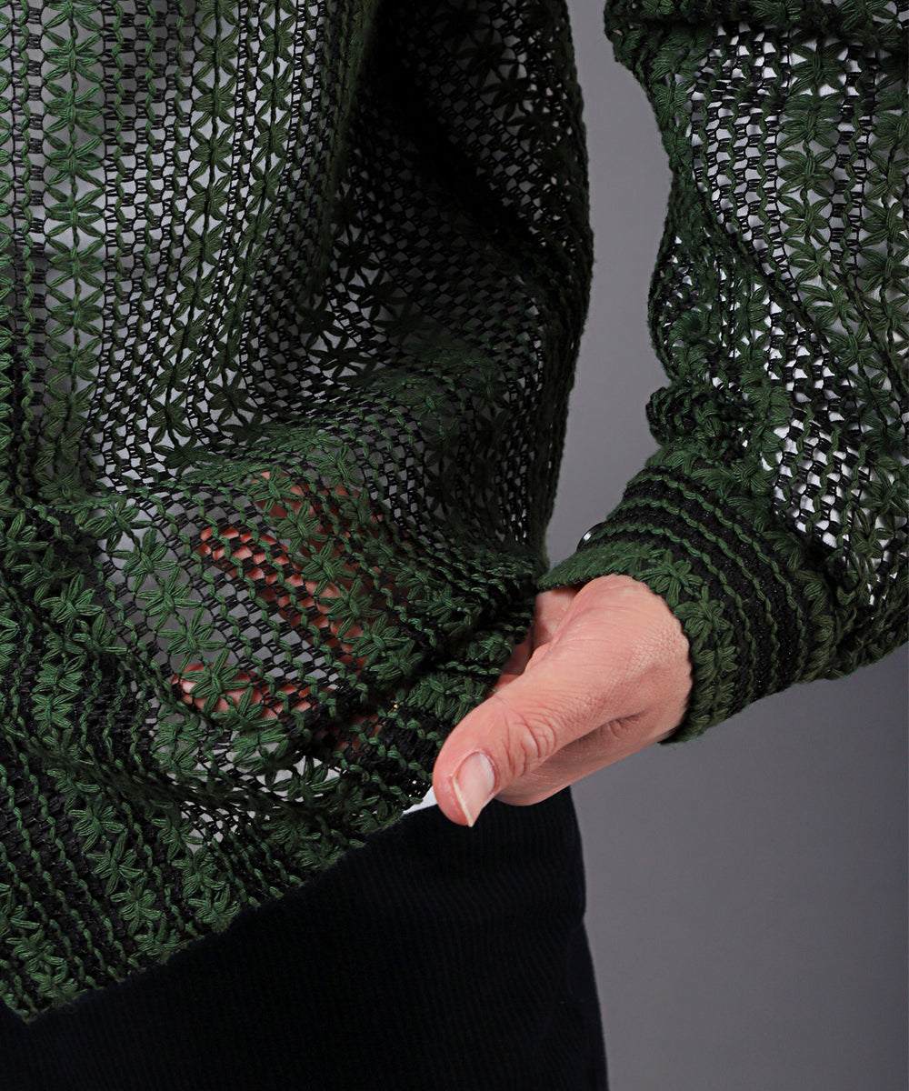 LUXSTYLE Lace Loose Shirt/Long Sleeve Shirt for Men and Women Lace Big Silhouette Blouse Loose