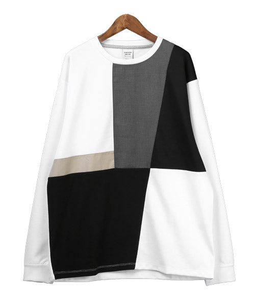 ラグスタイル LUXSTYLE 異素材ブロック切替ロンT/ロンT メンズ 長袖Tシャツ 異素材 切り替え ブロック