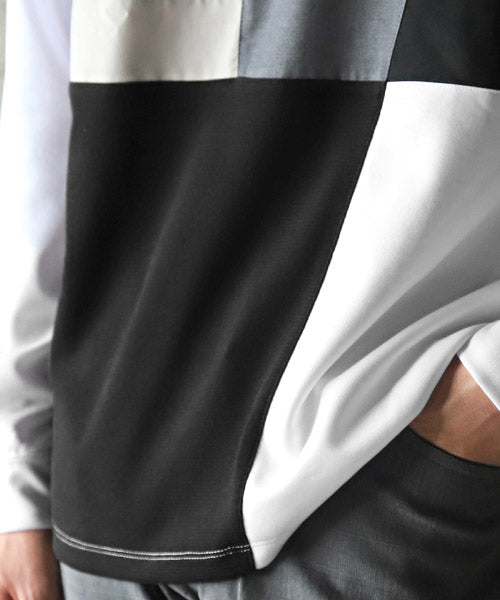 ラグスタイル LUXSTYLE 異素材ブロック切替ロンT/ロンT メンズ 長袖Tシャツ 異素材 切り替え ブロック