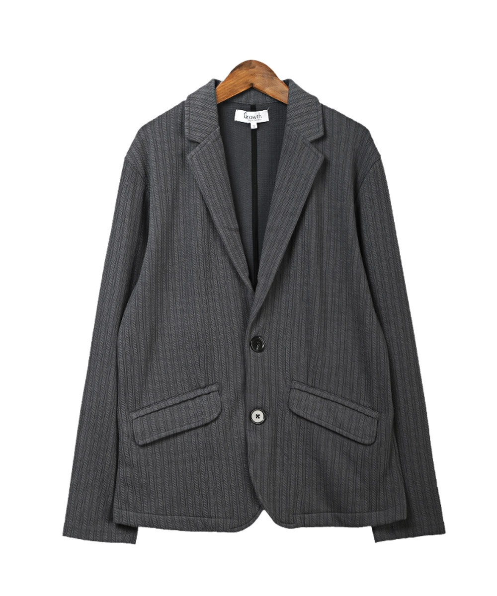 ラグスタイル LUXSTYLE ケーブル2Bジャケット/テーラードジャケット メンズ 2ボタン ケーブルジャガード ストレッチ