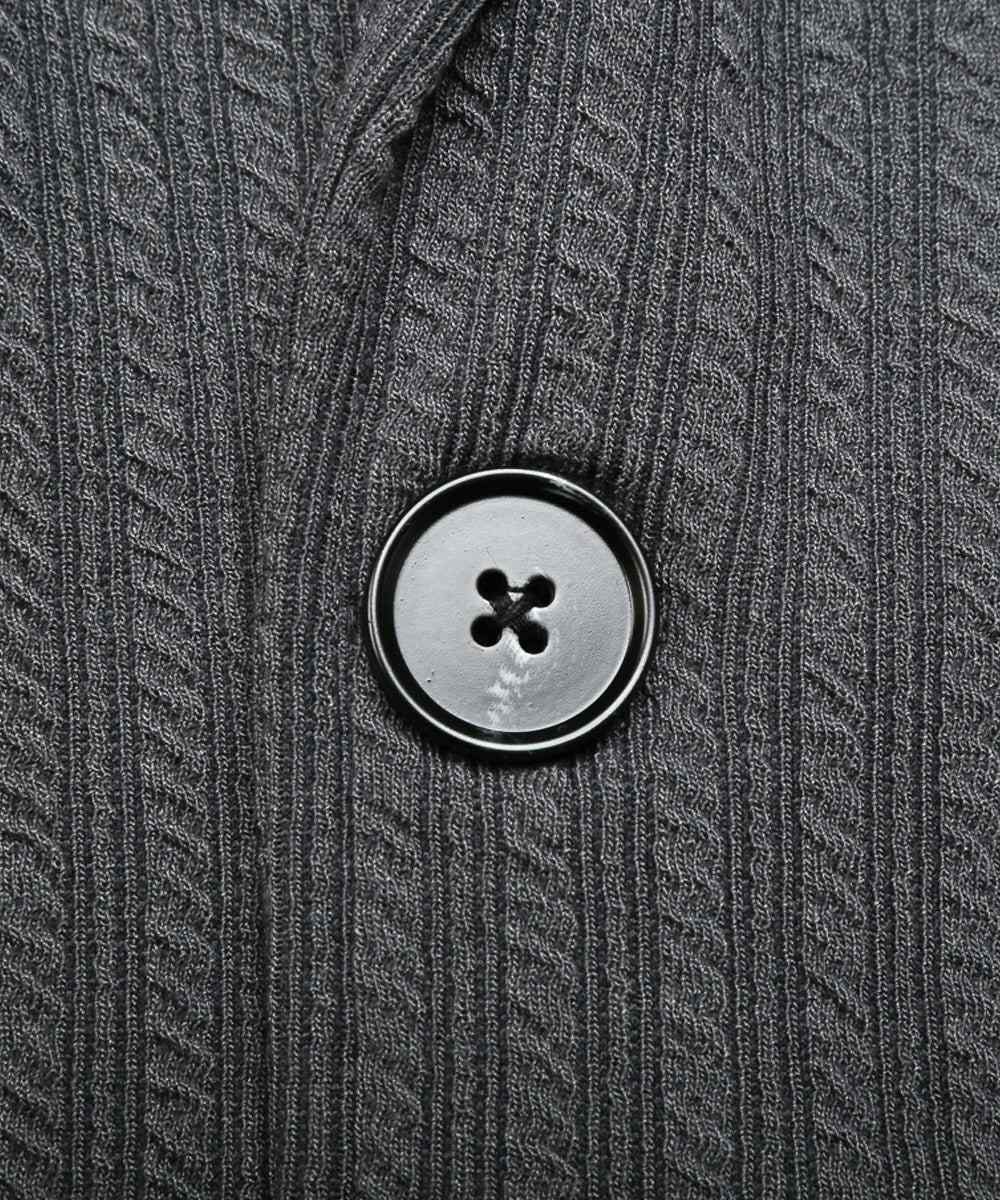 ラグスタイル LUXSTYLE ケーブル2Bジャケット/テーラードジャケット メンズ 2ボタン ケーブルジャガード ストレッチ