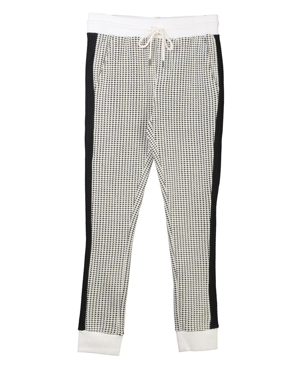Rug style LUXSTYLE waffle switch jogger pants / jogger pants for men waffle side line switch knit