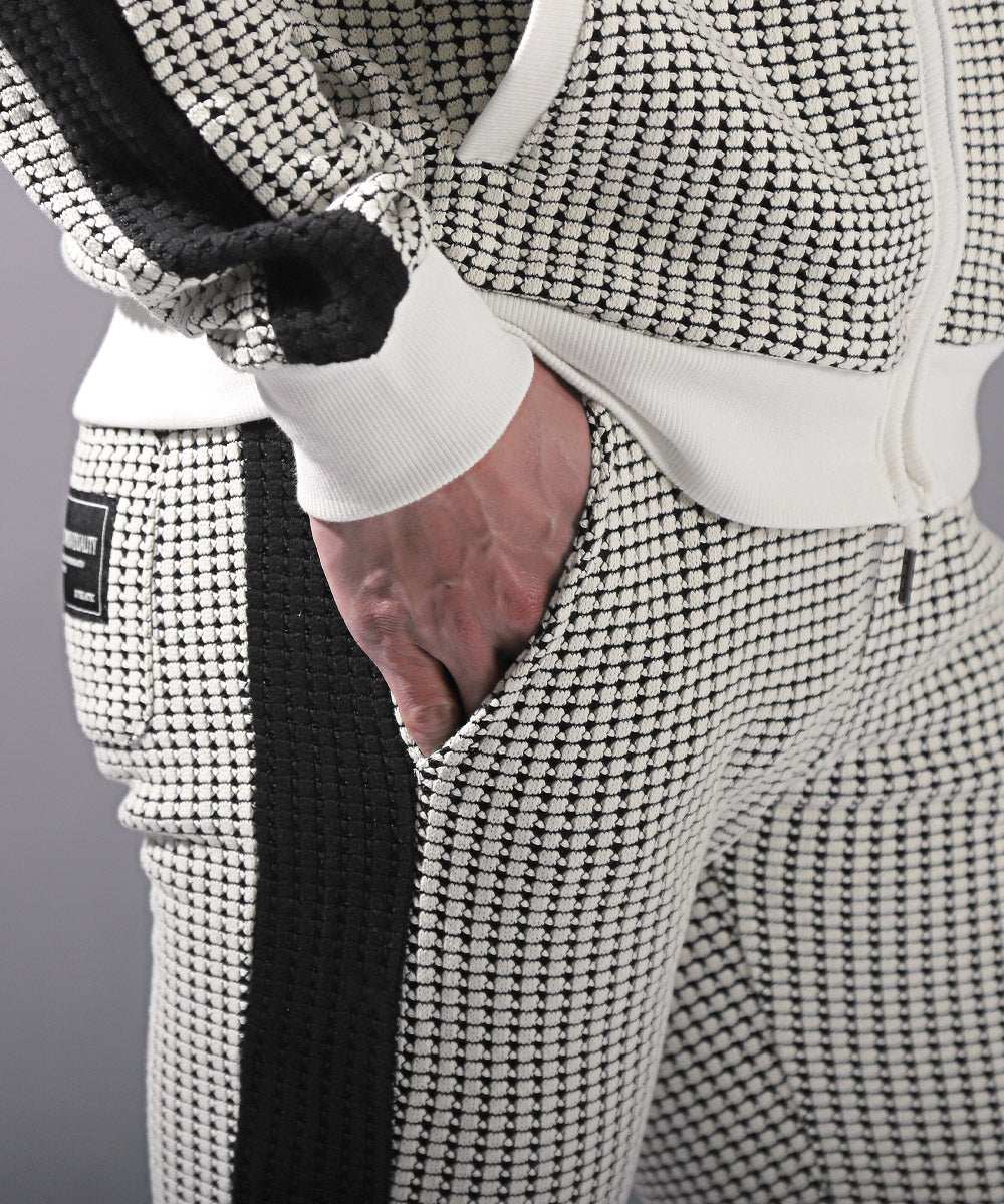 Rug style LUXSTYLE waffle switch jogger pants / jogger pants for men waffle side line switch knit