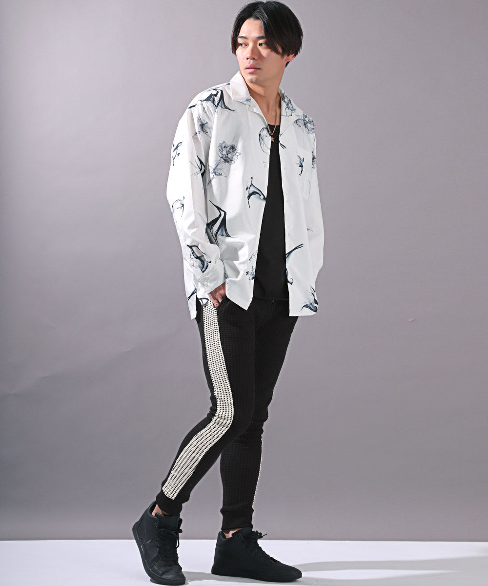 Rug style LUXSTYLE waffle switch jogger pants / jogger pants for men waffle side line switch knit