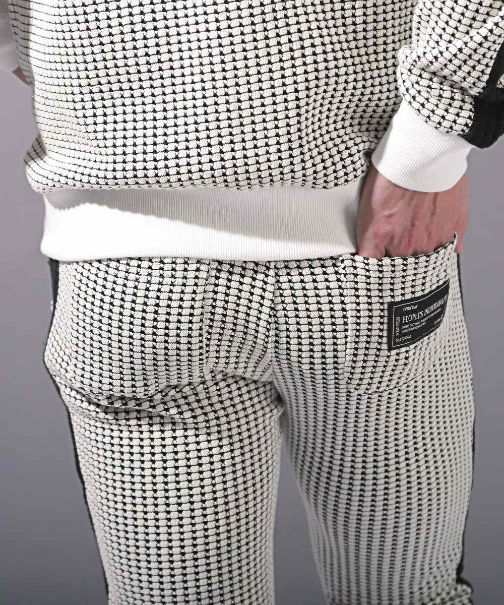 Rug style LUXSTYLE waffle switch jogger pants / jogger pants for men waffle side line switch knit