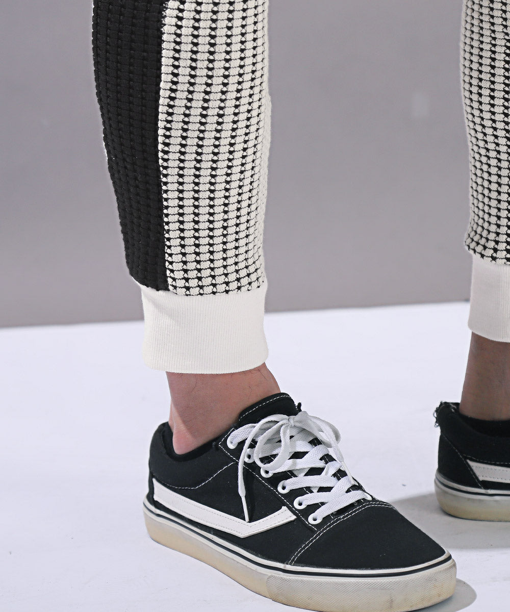 Rug style LUXSTYLE waffle switch jogger pants / jogger pants for men waffle side line switch knit