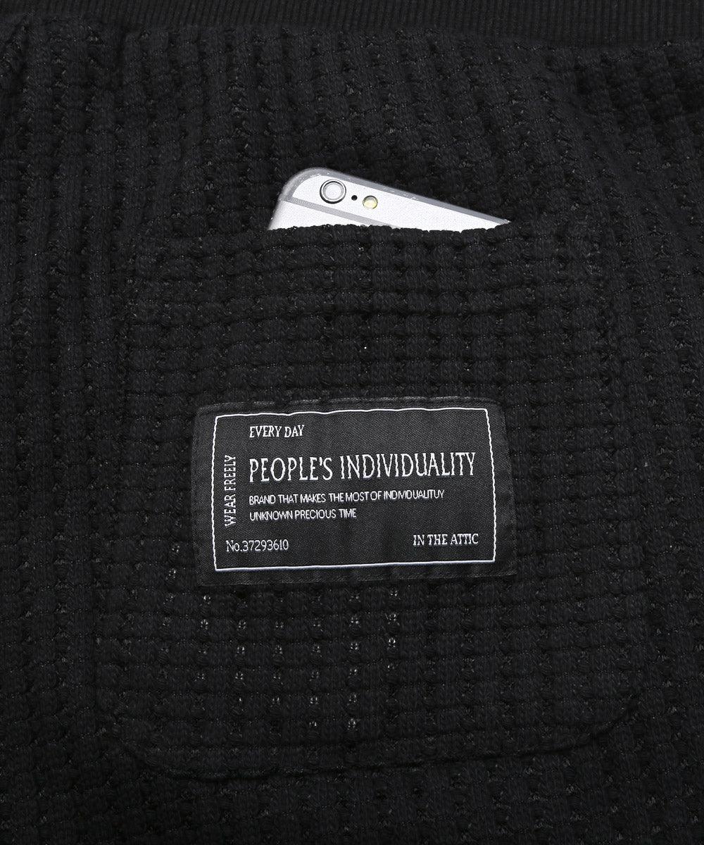 Rug style LUXSTYLE waffle switch jogger pants / jogger pants for men waffle side line switch knit