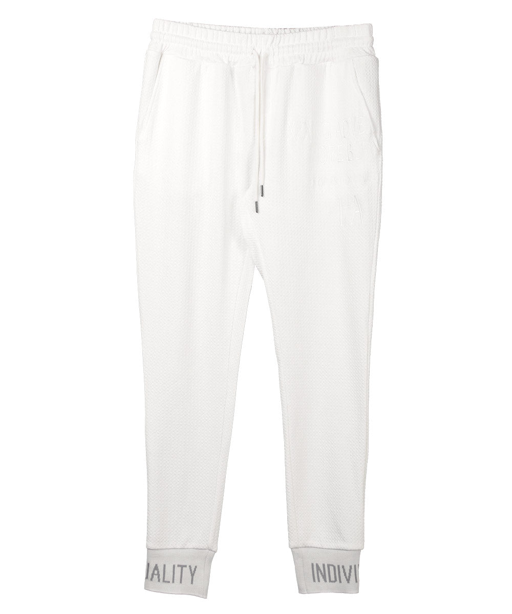 ラグスタイル LUXSTYLE 膨れジャガード刺繍ジョガーパンツ/ジョガーパンツ メンズ 刺繍 ロゴ ふくれジャガード 凸凹