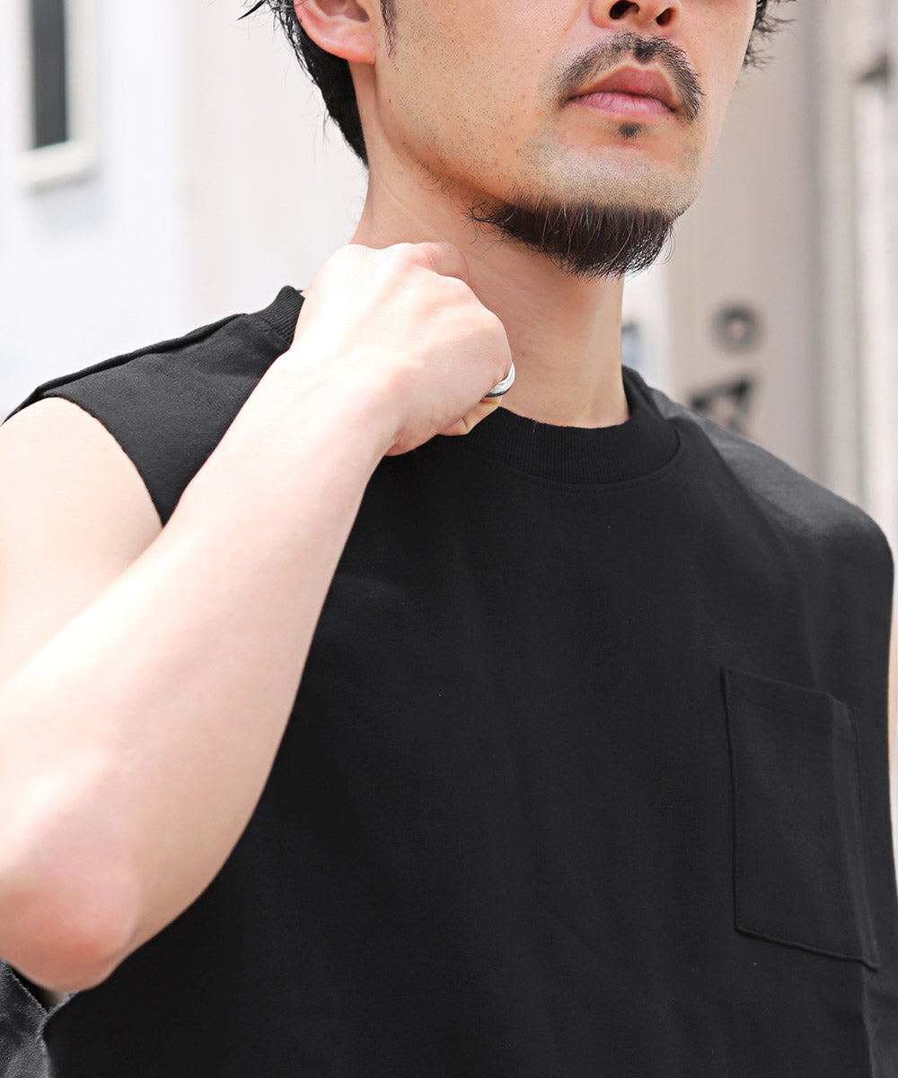 ラグスタイル LUXSTYLE ミニ裏毛クルーネックノースリーブ/ノースリーブ メンズ Tシャツ タンクトップ 夏 ビッグシルエット ミニ裏毛