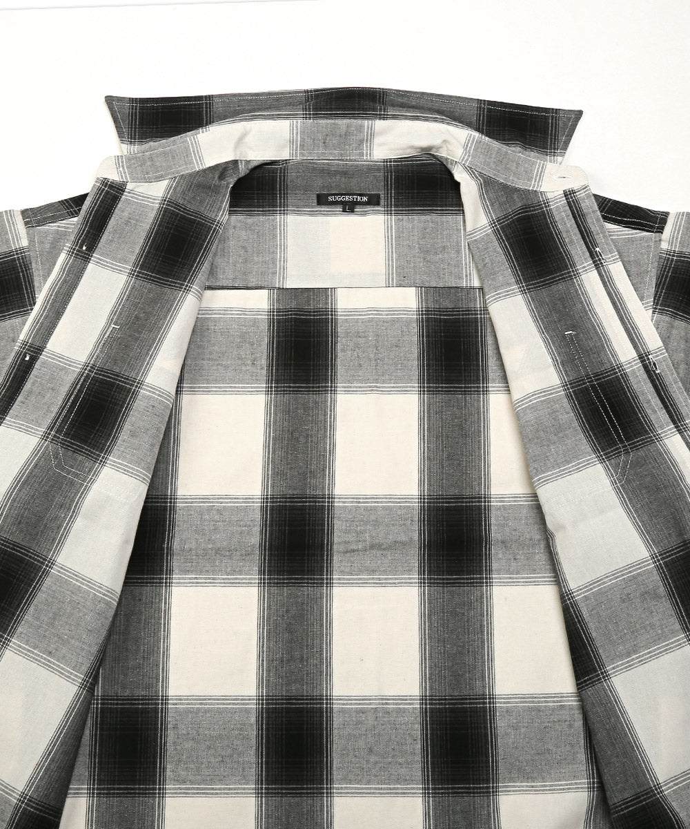 ラグスタイル LUXSTYLE 接触冷感オンブレチェック半袖シャツ/半袖シャツ メンズ チェックシャツ ビッグシルエット 春夏 全4色 接触冷感