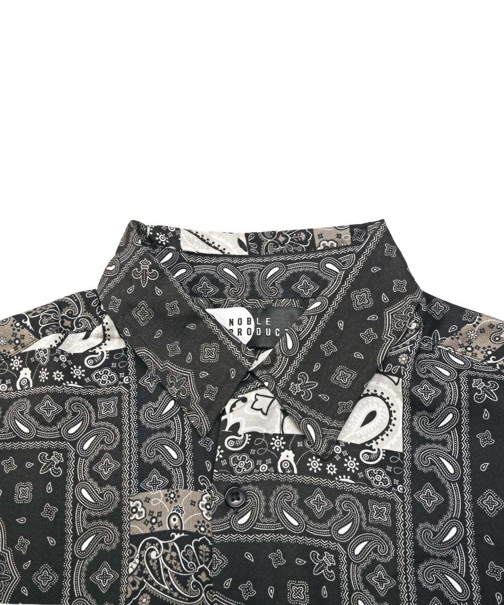 ラグスタイル LUXSTYLE 総柄プリント半袖レーヨンシャツ/半袖シャツ カジュアルシャツ メンズシャツ レーヨン 柄シャツ メンズ