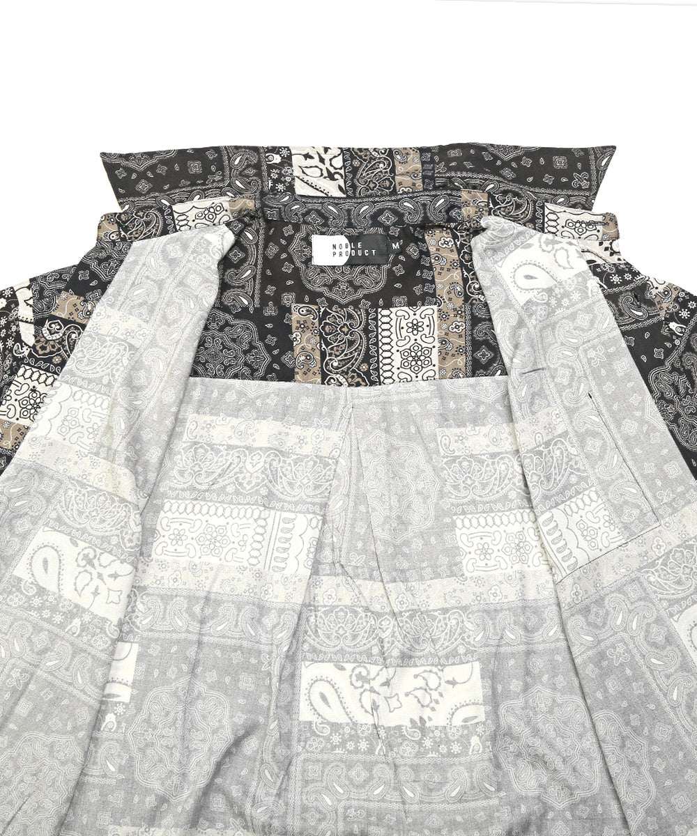 ラグスタイル LUXSTYLE 総柄プリント半袖レーヨンシャツ/半袖シャツ カジュアルシャツ メンズシャツ レーヨン 柄シャツ メンズ